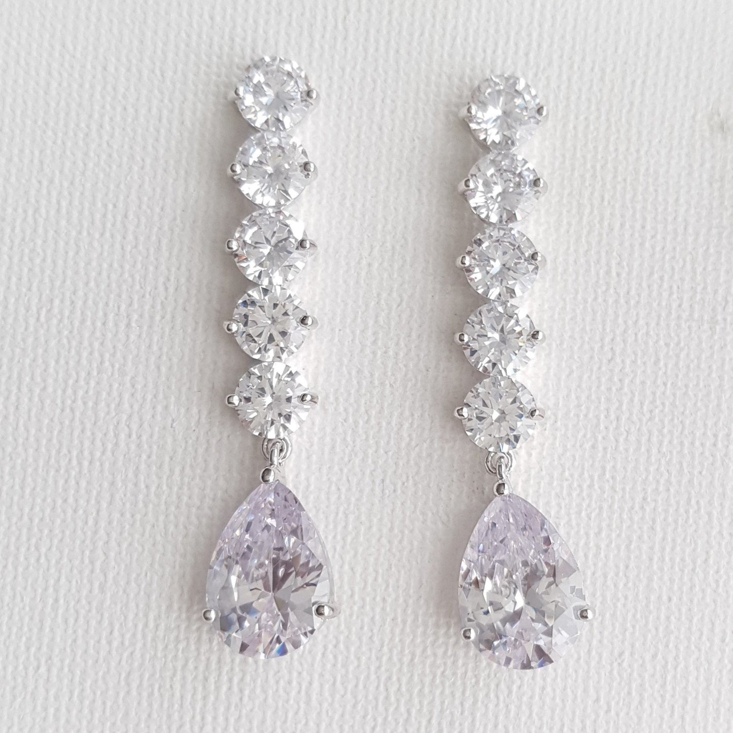 Crystal Drop Earrings-Megan - PoetryDesigns