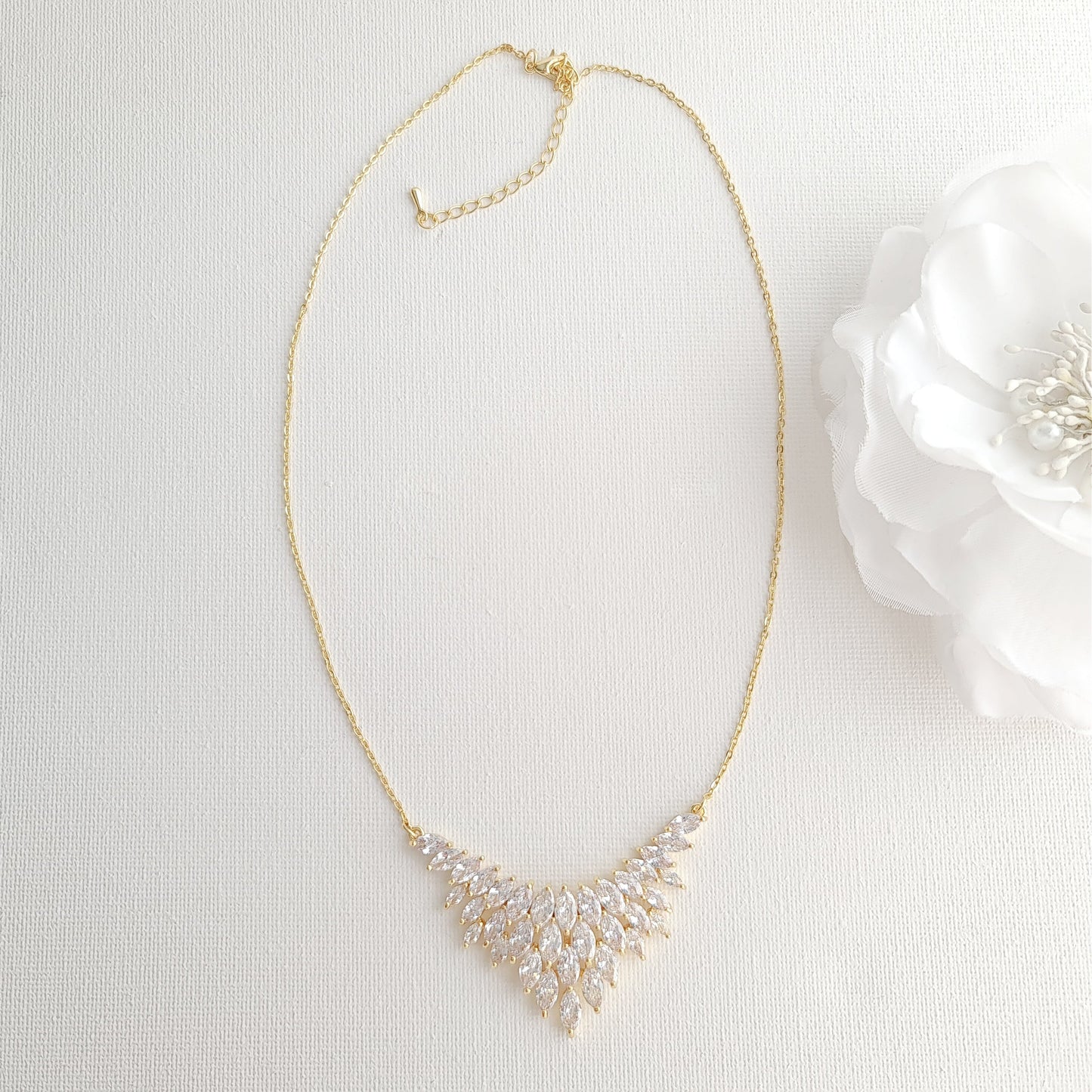 Rose Gold Jewelry Set of Earrings, Necklace, Bracelet -Belle