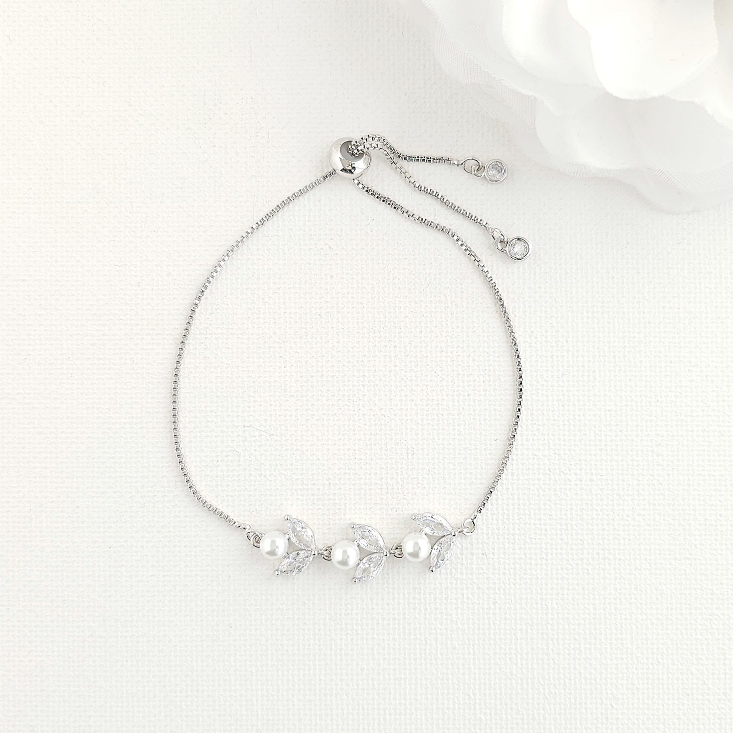 Dainty Rose Gold Bracelet for Brides and Bridesmaids-Leila