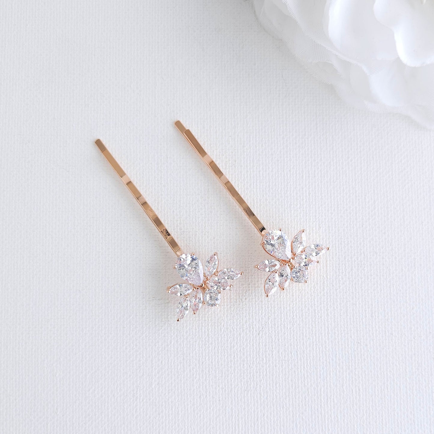 Heirloom Gold Floral Cluster Pins | Traditional Rich CZ Set for Classic Brides- Nicole