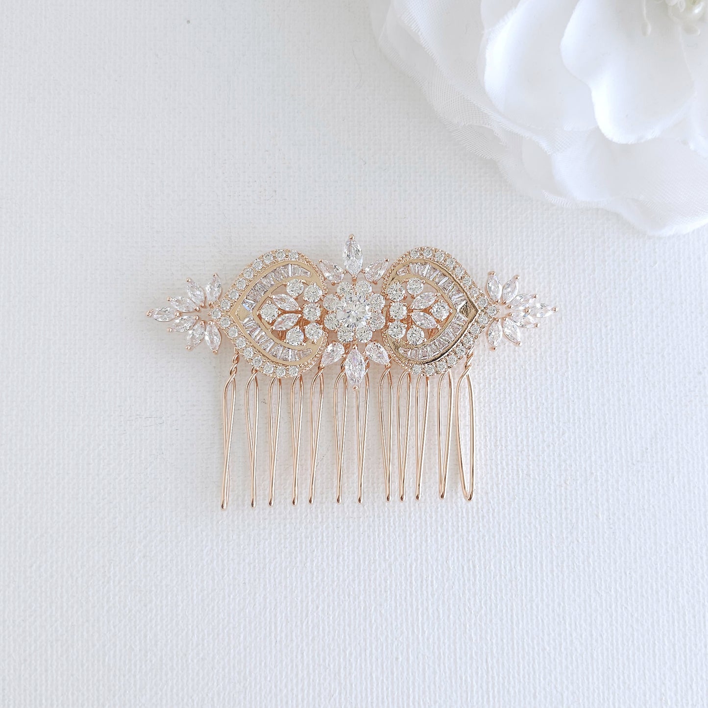 Gold Wedding Hair Comb - Rosa