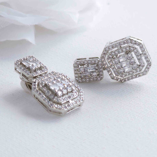 Art Deco Style Clip On Earrings for Weddings and Events-Sherri