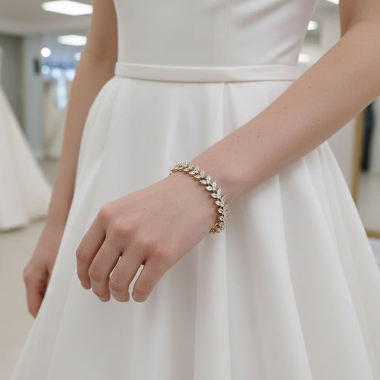 Rose Gold Bracelet for Wedding Formal Events-Katie