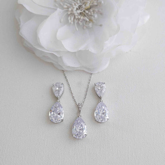 Cubic Zirconia Bridal Jewelry Set-Clara