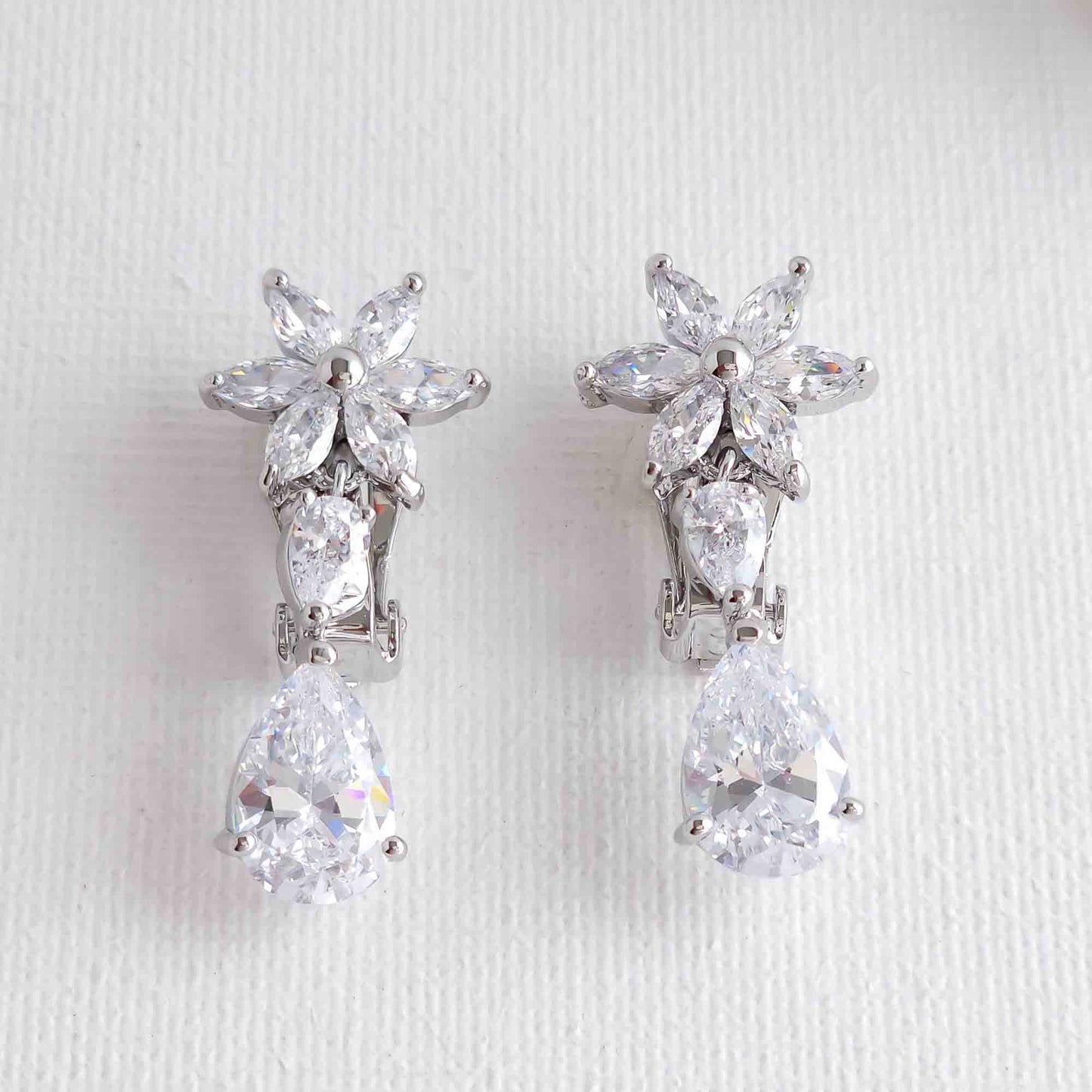 Flower Clip On Earrings-Bella