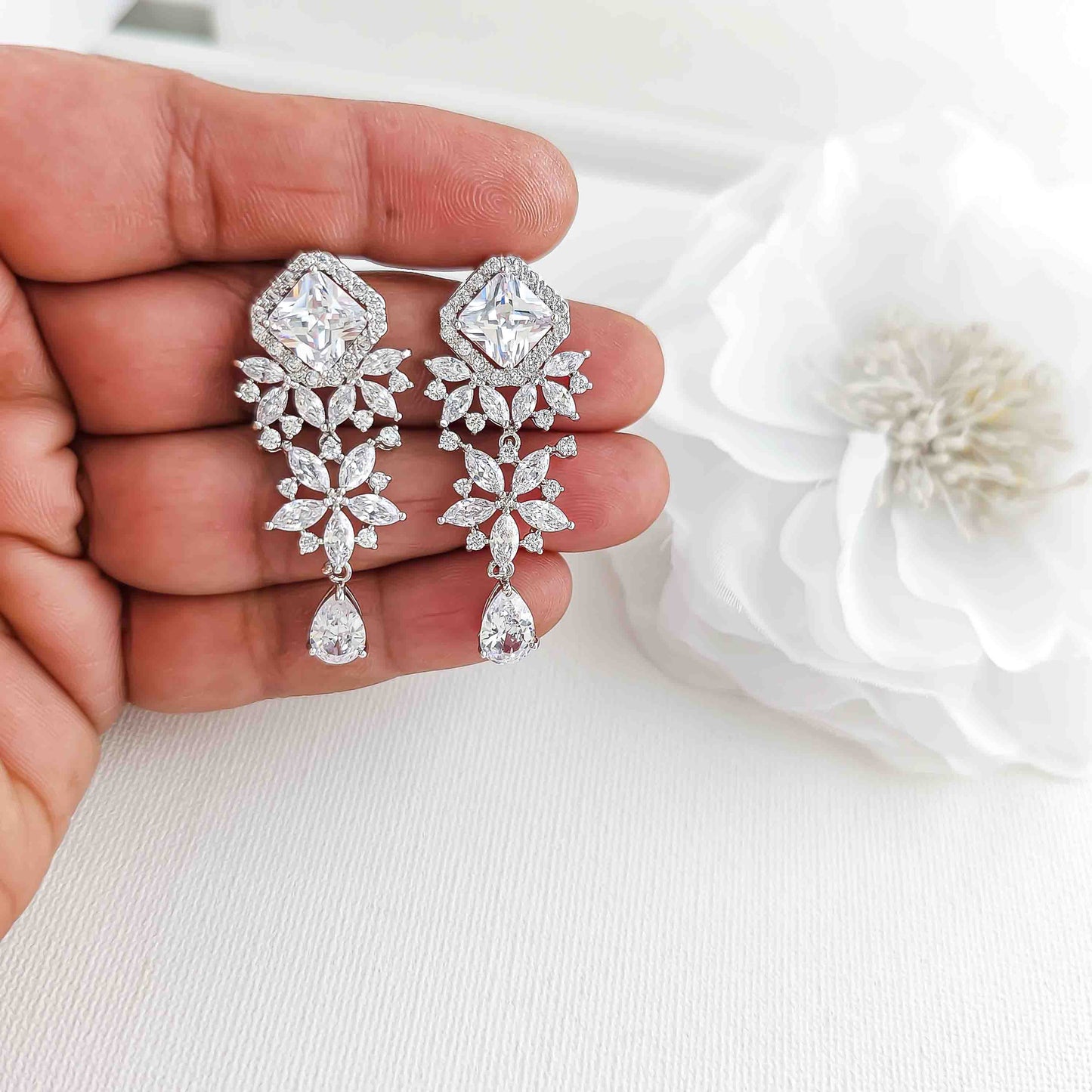 Wedding Drop Earrings-Lacie