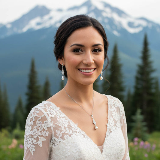 Vintage Necklace Earring Set in Rose Gold- Lisa