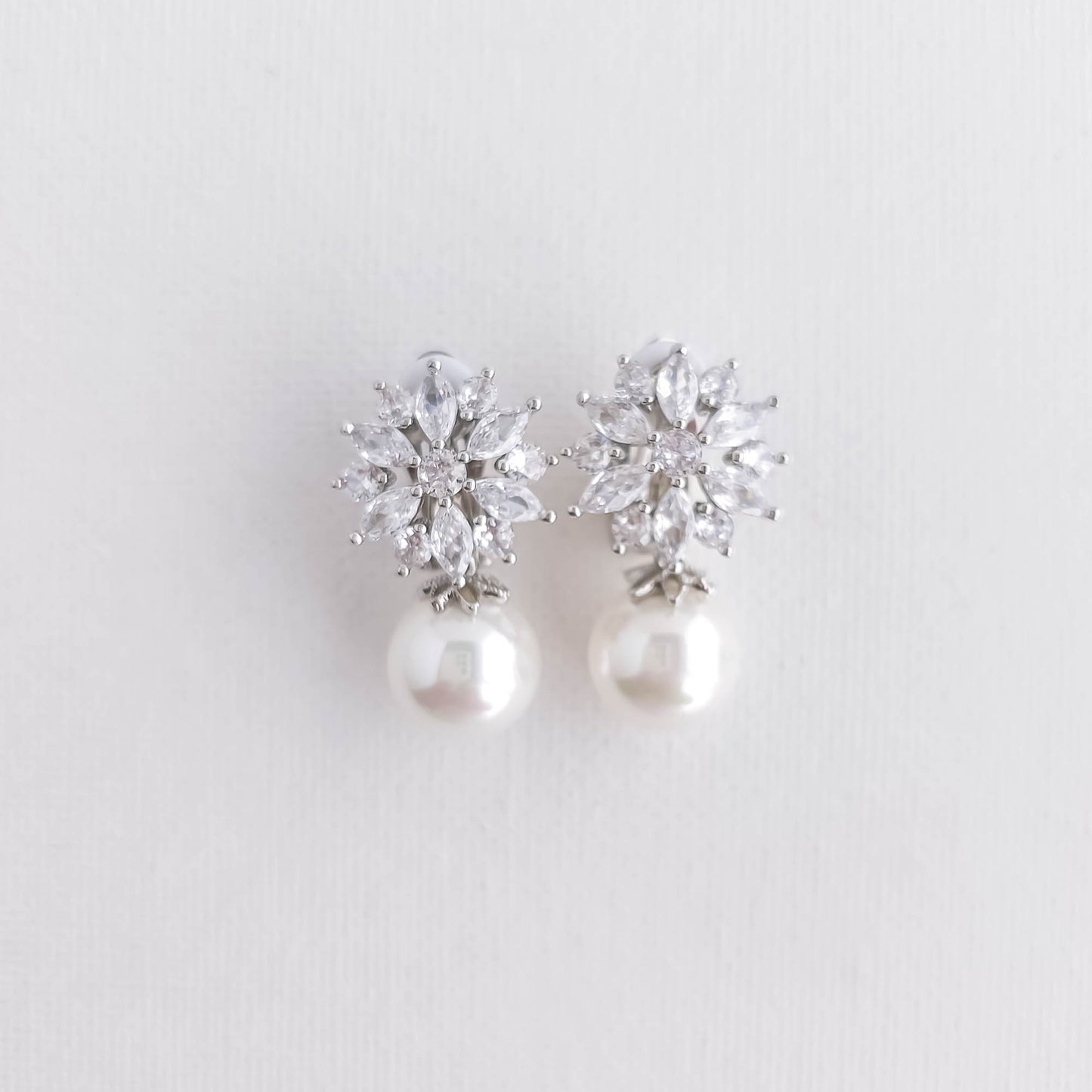 Clip-On Earrings with Pearls-Maya