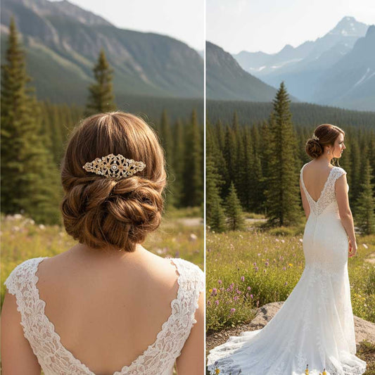 Vintage Crystal Hair Comb for Weddings-Seraphina