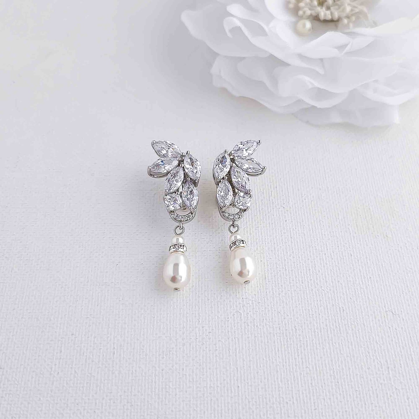 Clip On Pearl Drop Earrings-Talia