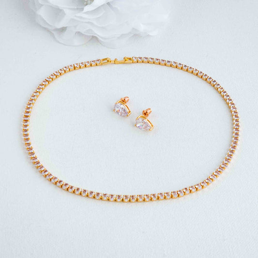 Eternity Bridal Necklace in Rose Gold-Tania