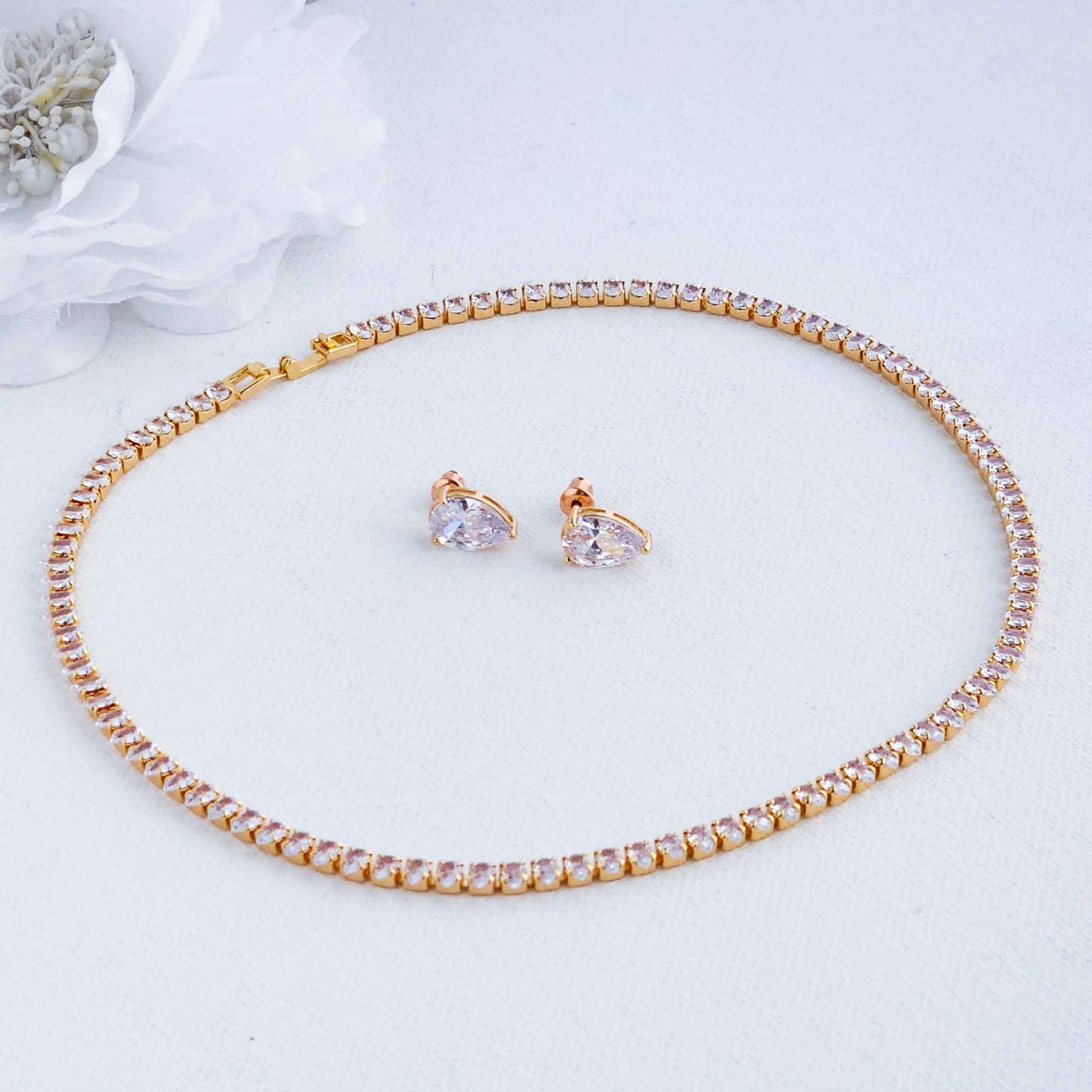 Eternity Bridal Necklace in Rose Gold-Tania