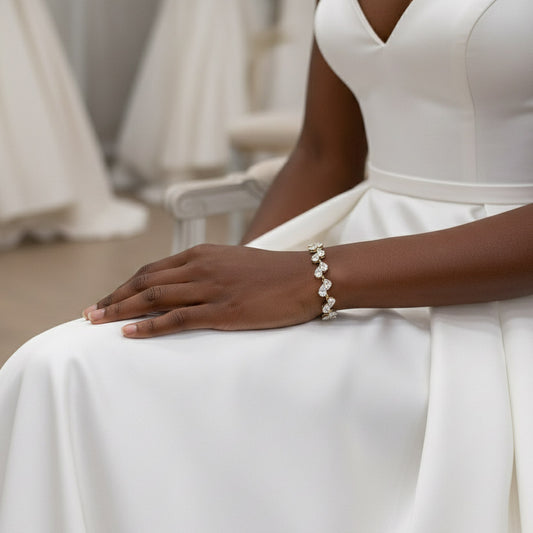 Rose Gold Teardrop Wedding Bracelets- Clara