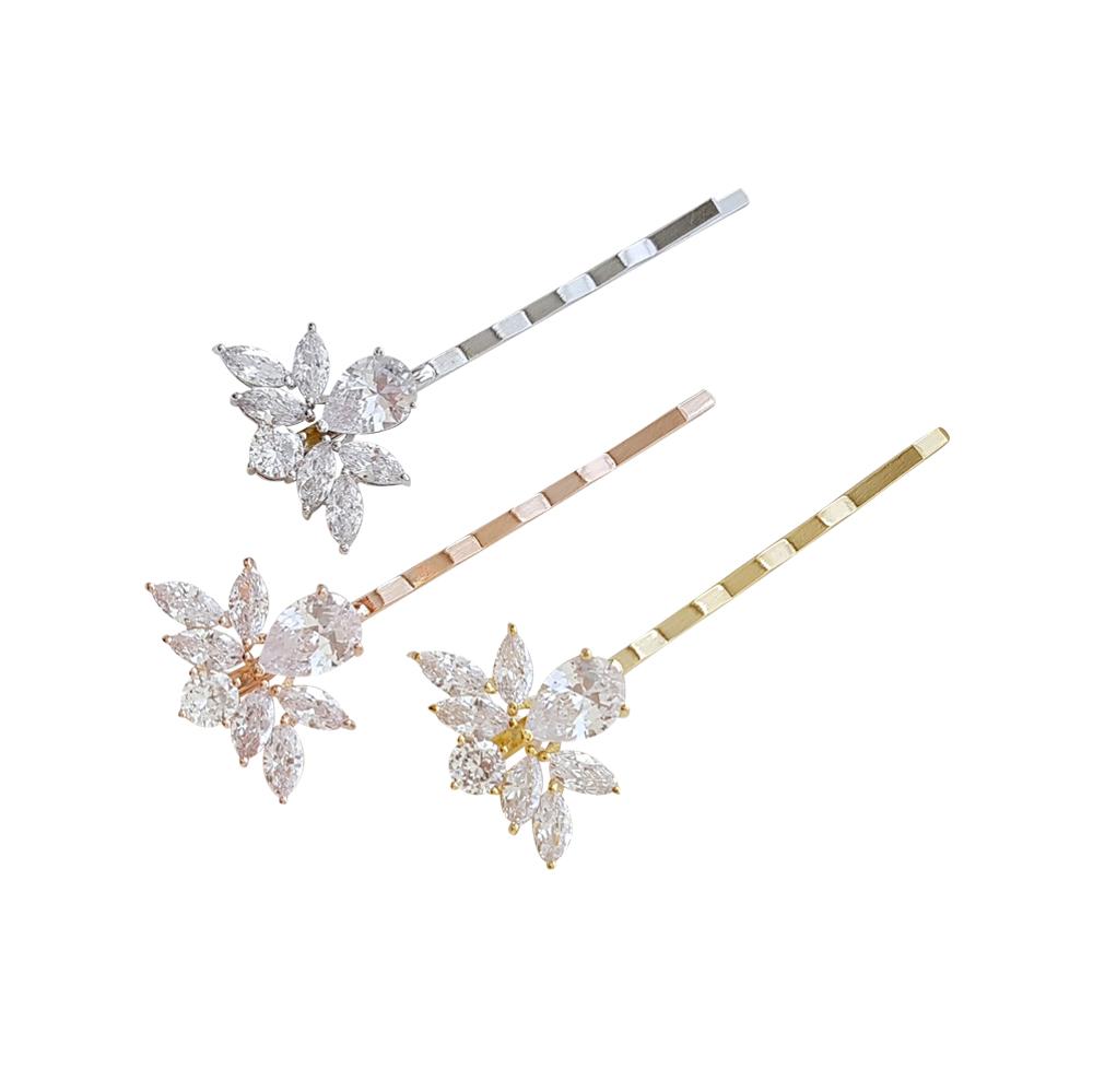 Gold Bridal Crystal Hair Pins- Nicole - PoetryDesigns