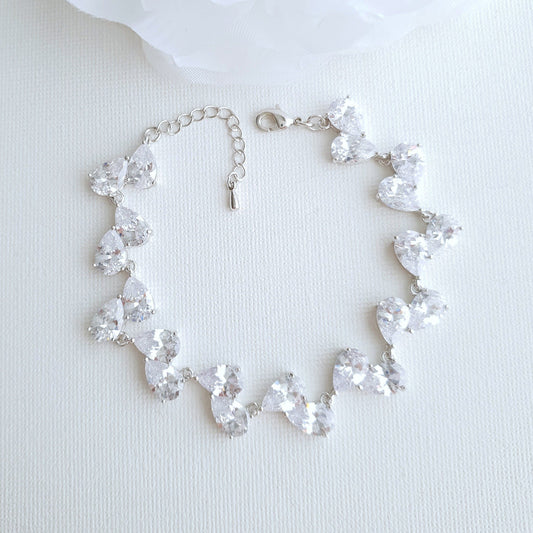Cubic Zirconia Teardrop Bracelets- Clara - PoetryDesigns