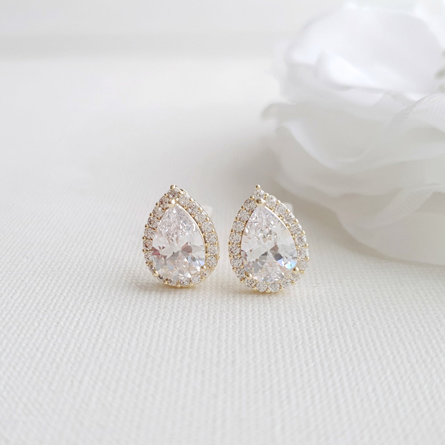 Boucles d'Oreilles Gouttes Or Rose - Emma