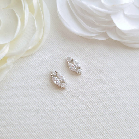 Diamond Shaped Stud Earrings-Hayley - PoetryDesigns
