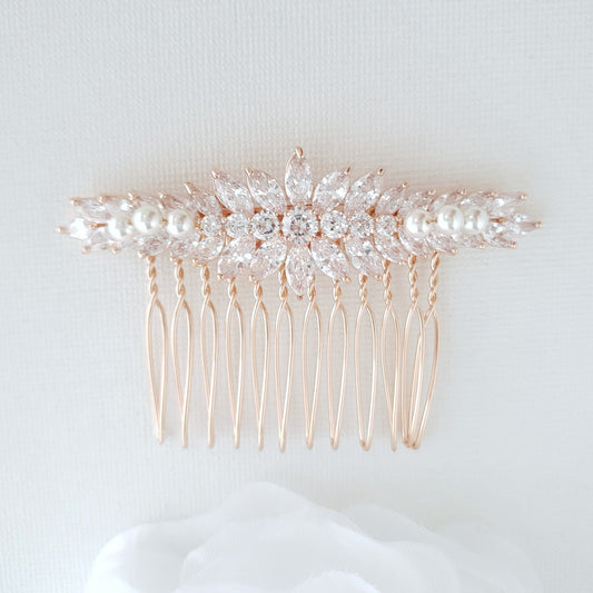 Crystal Wedding Hair Piece for Brides-Giselle - PoetryDesigns