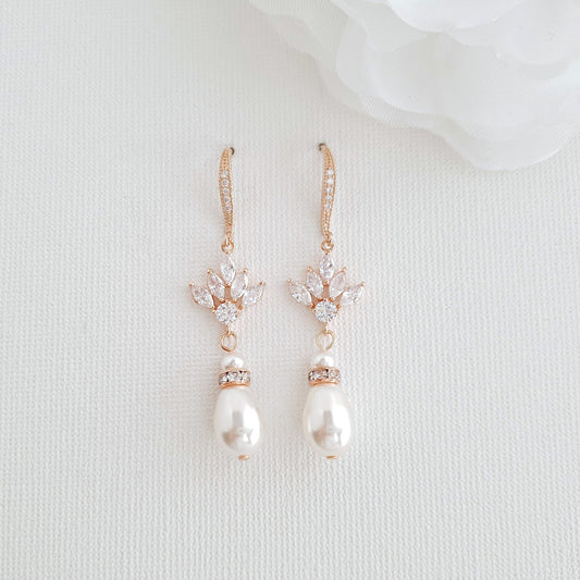 Simple Bridal Earrings- Rosa