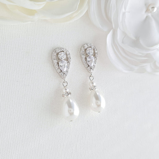 Boucles d'Oreilles Perles Argentées-Cera