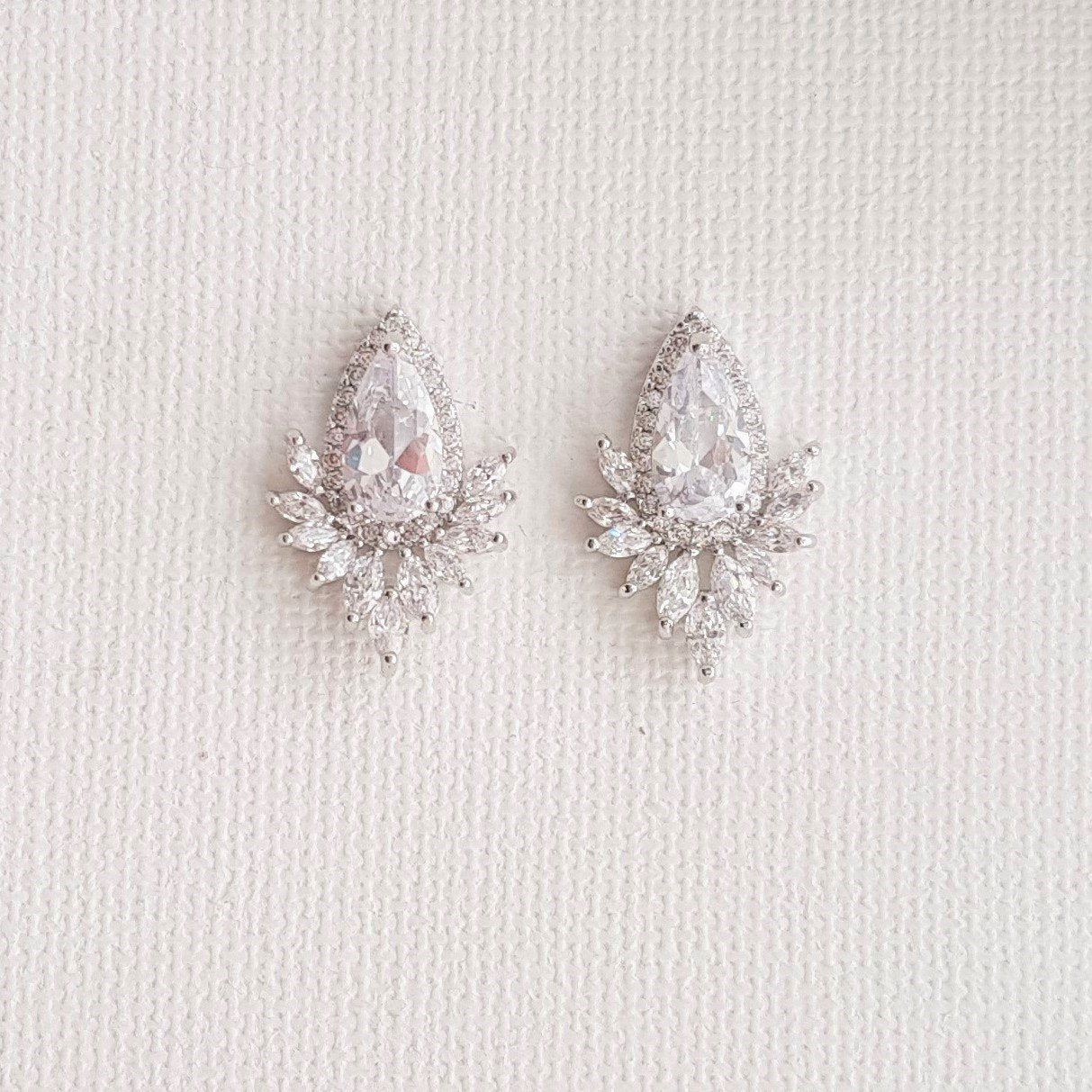 Rose Gold Studs for Brides- Starburst - PoetryDesigns