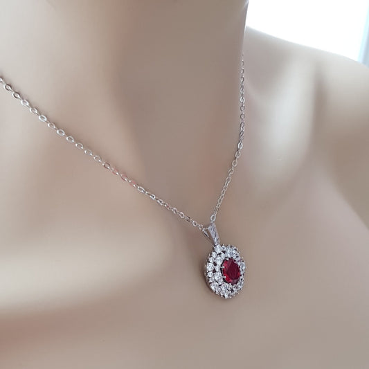 Red Stone Necklace-Cherry - PoetryDesigns