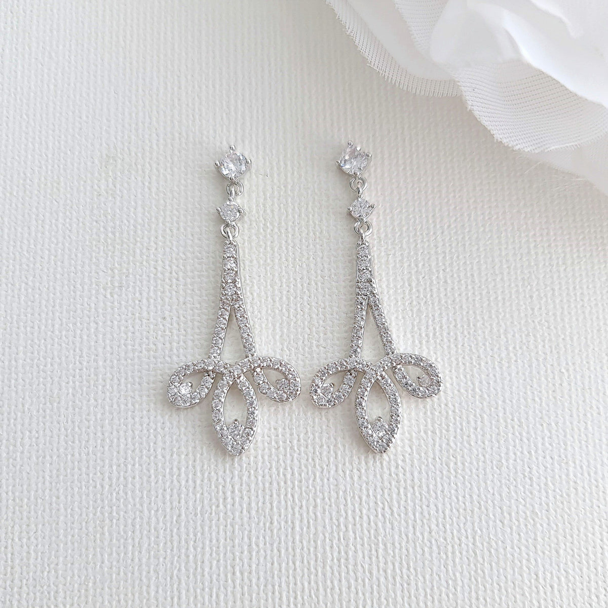 Modern Rose Gold Wedding Jewelry Set for Brides-Allison - PoetryDesigns