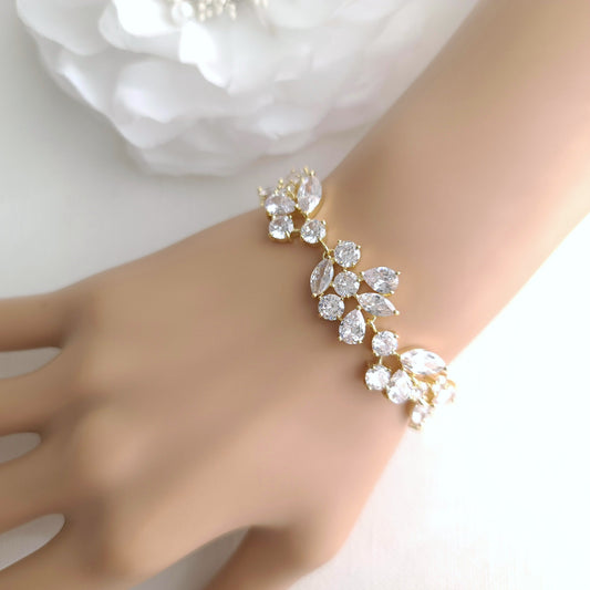 Rose gold Wedding Bracelet- Nicole - PoetryDesigns