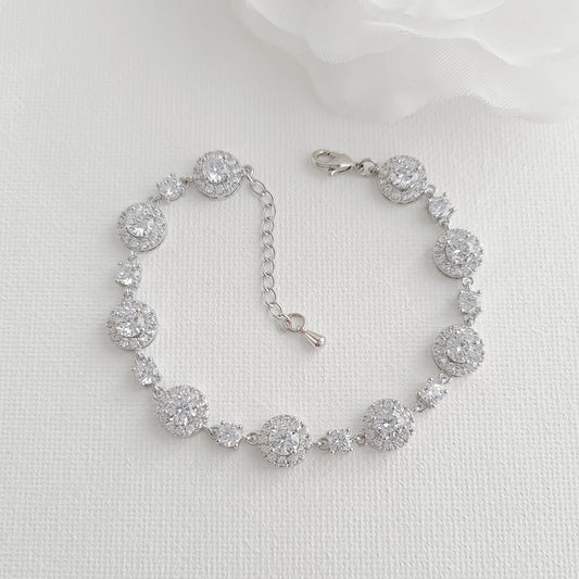 Bracelet Halo en or pour la mariée le jour de son mariage-Reagan