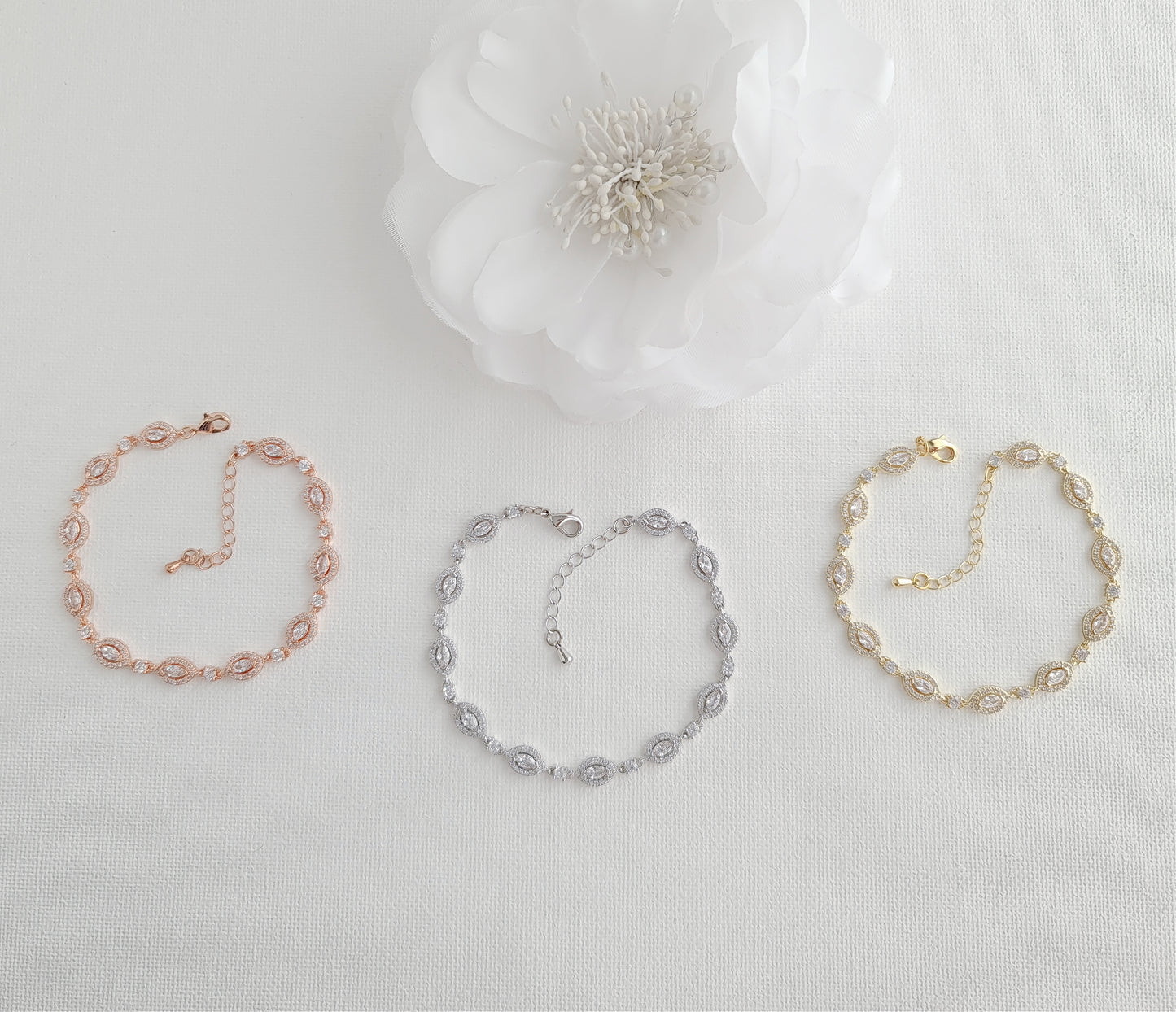 Bracelet de mariage en or pour la mariée - Abby