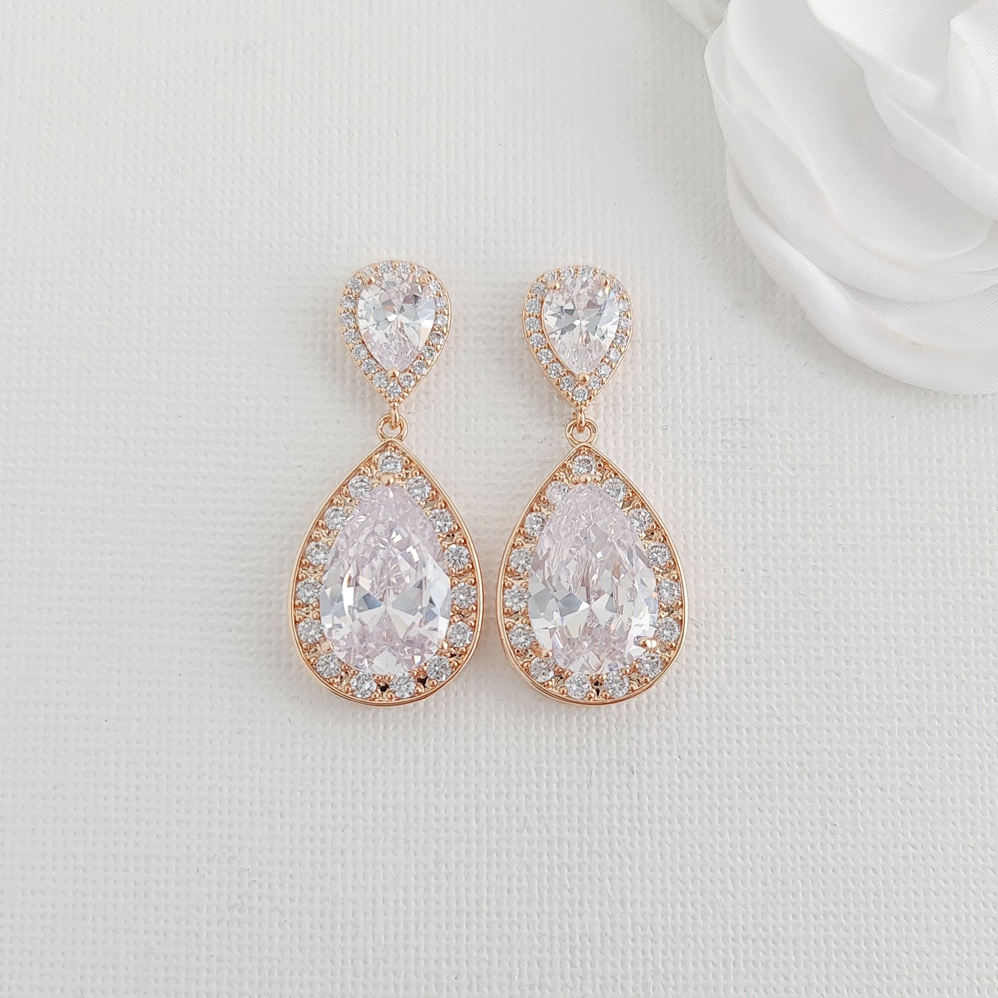 Gold Earrings for Brides and Wedding Party-Evelyn