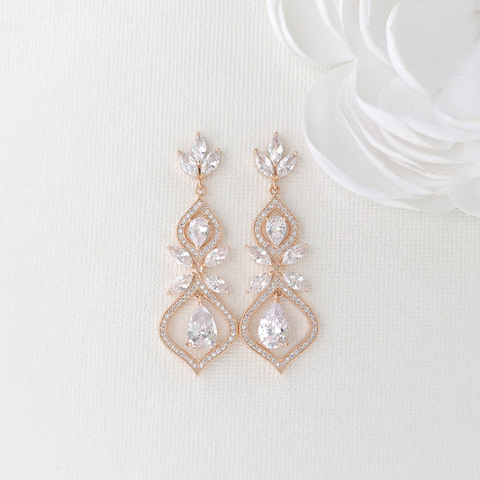 Rose Gold Wedding Day Jewelry Set for Brides-Meghan
