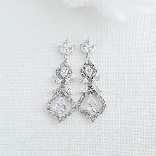 Boucles d'oreilles de mariage pour les mariées en or rose - Meghan