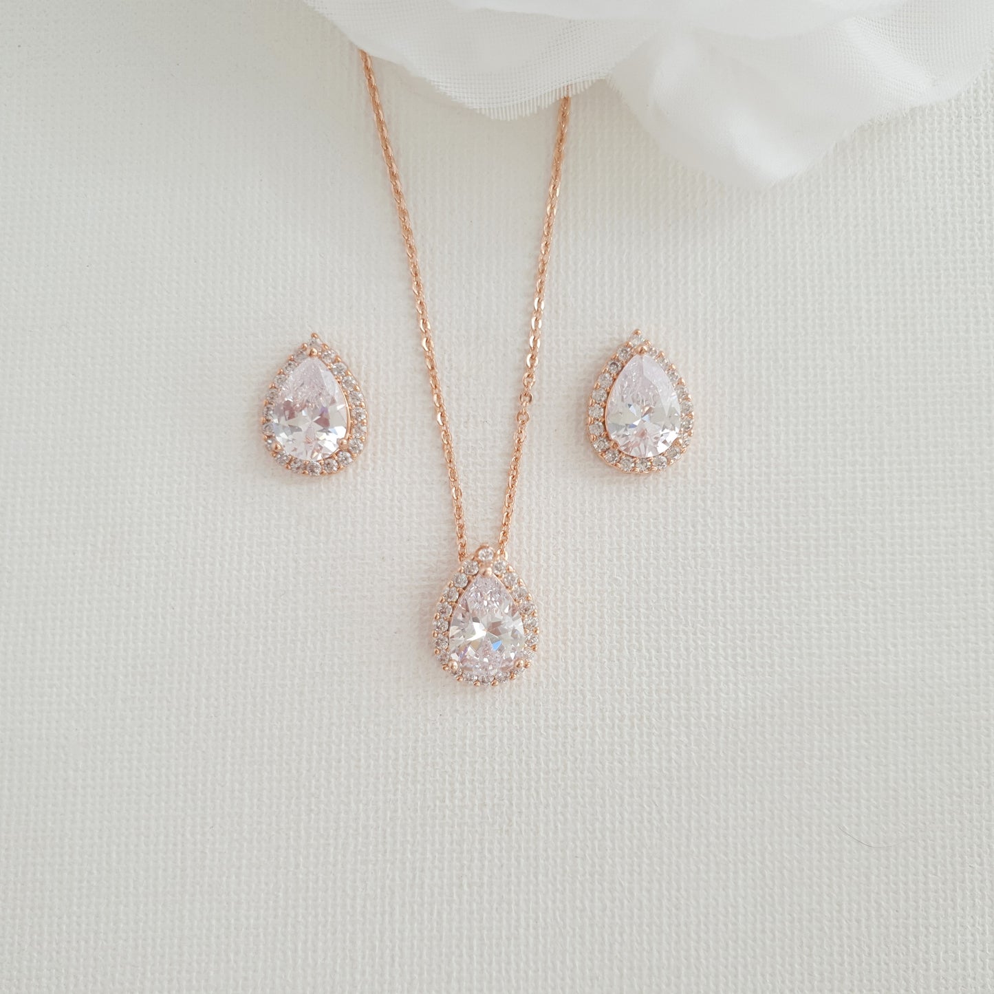 Bridesmaids Stud Earrings and Necklace Set-Emma