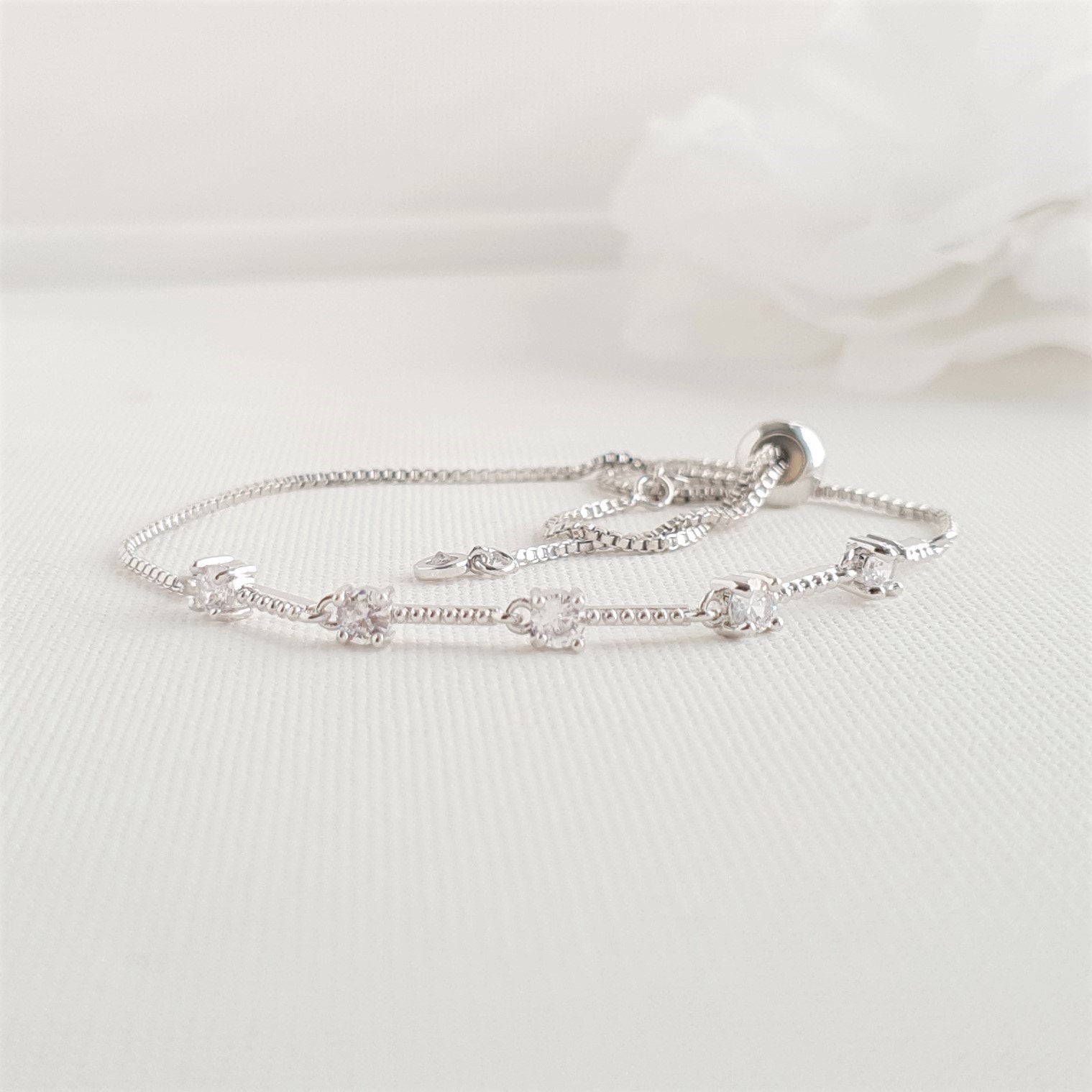 Delicate Bridal Bracelet in Gold for Brides & Bridesmaids- Ginger - PoetryDesigns