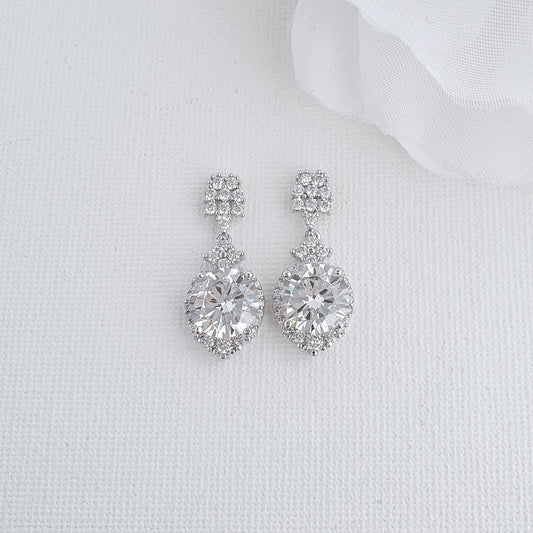 Boucles d'oreilles pendantes en argent pour mariées et invités de mariage-Mandy