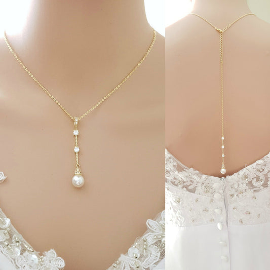 Gold Pearl Drop Jewelry Set: The Perfect Wedding Accessory-Ginger