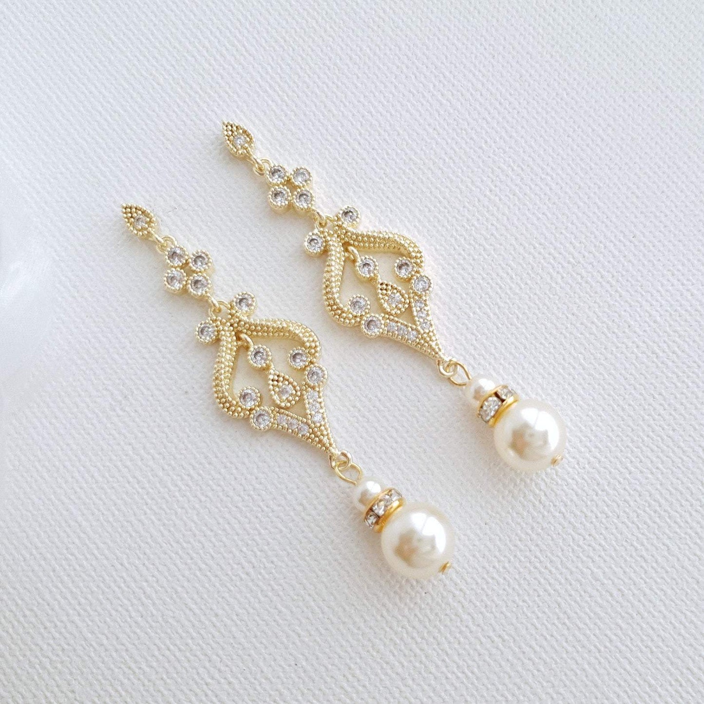 Vintage Gold Earrings-Elizabeth - PoetryDesigns