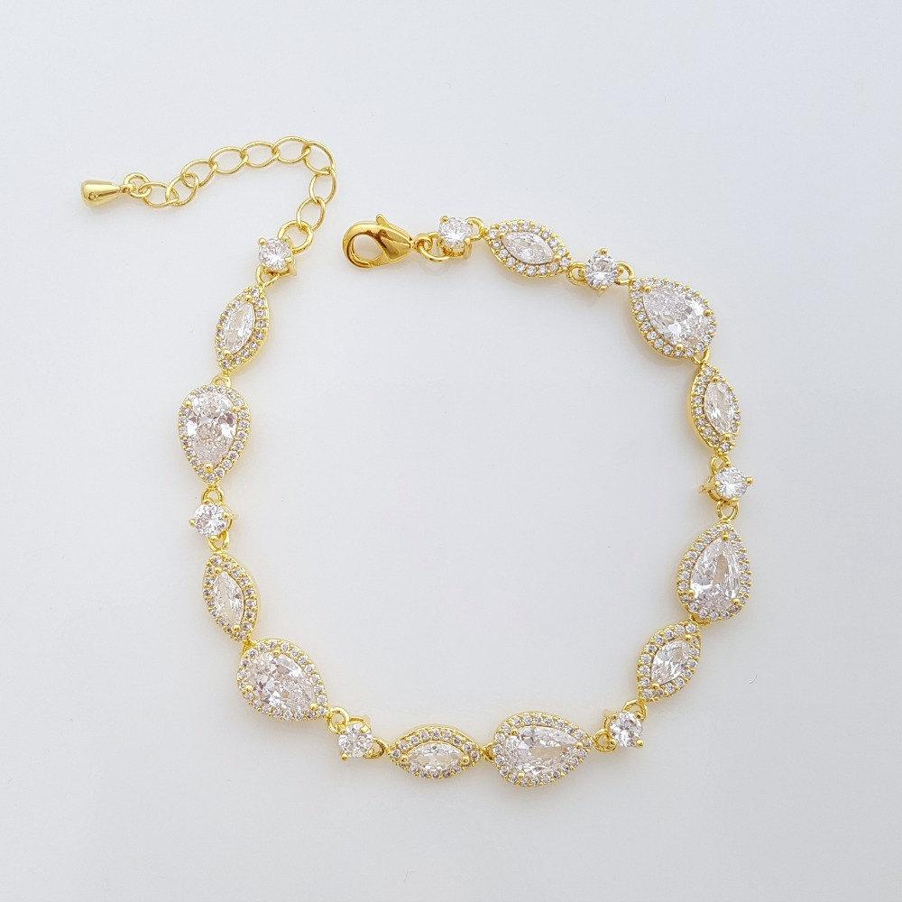 Gold Wedding Bracelet- Abby - PoetryDesigns