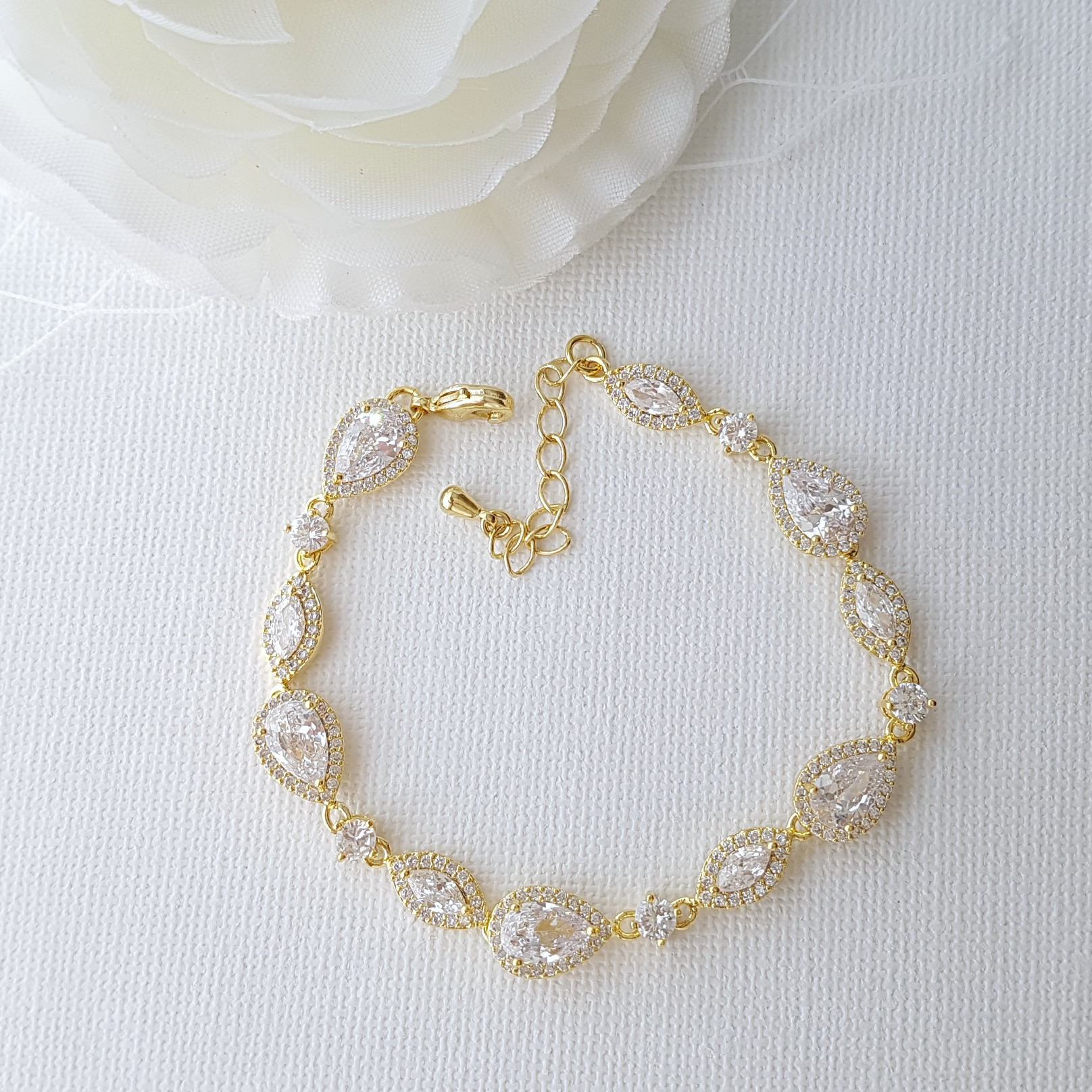 Gold Wedding Bracelet- Abby - PoetryDesigns