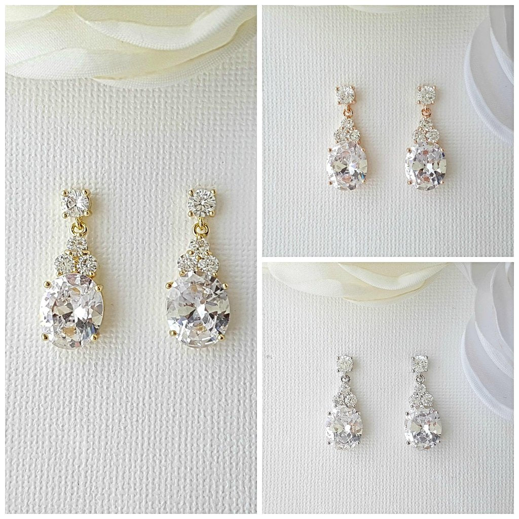 Bridal Jewelry, Brides, good Bridesmaids Gift Crystal Earrings