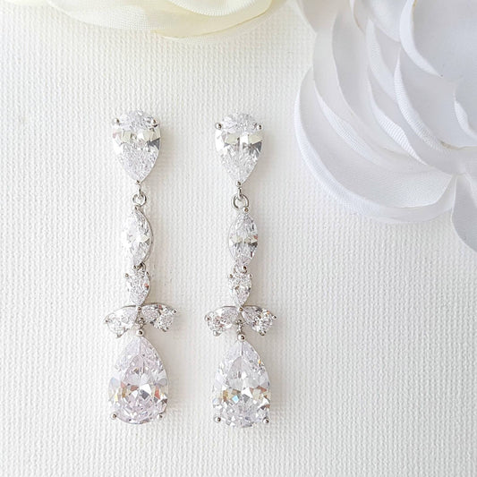 cubic zirconia drop earrings wedding