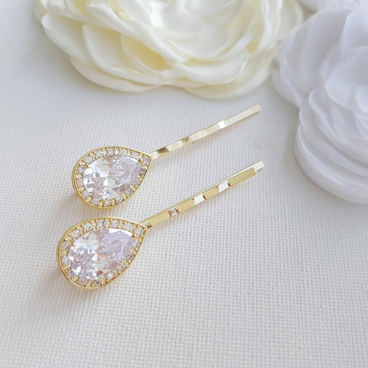 Gold Bridal Hair Pins- Evelyn - PoetryDesigns
