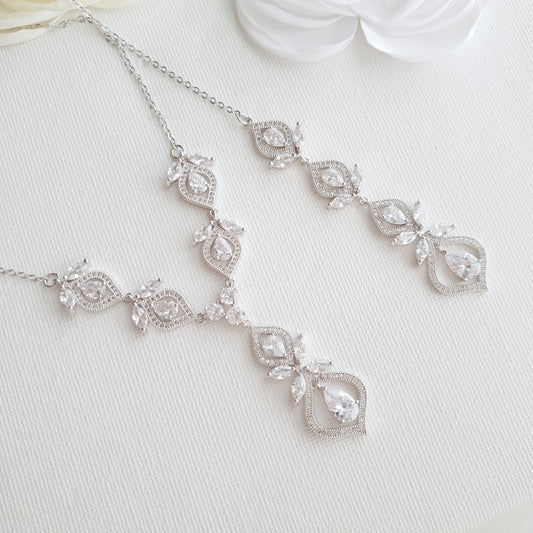 Bridal Backdrop Necklace- Meghan - PoetryDesigns
