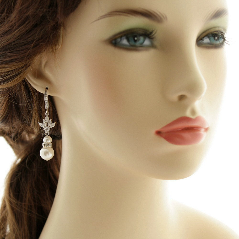 Simple Bridal Earrings- Rosa