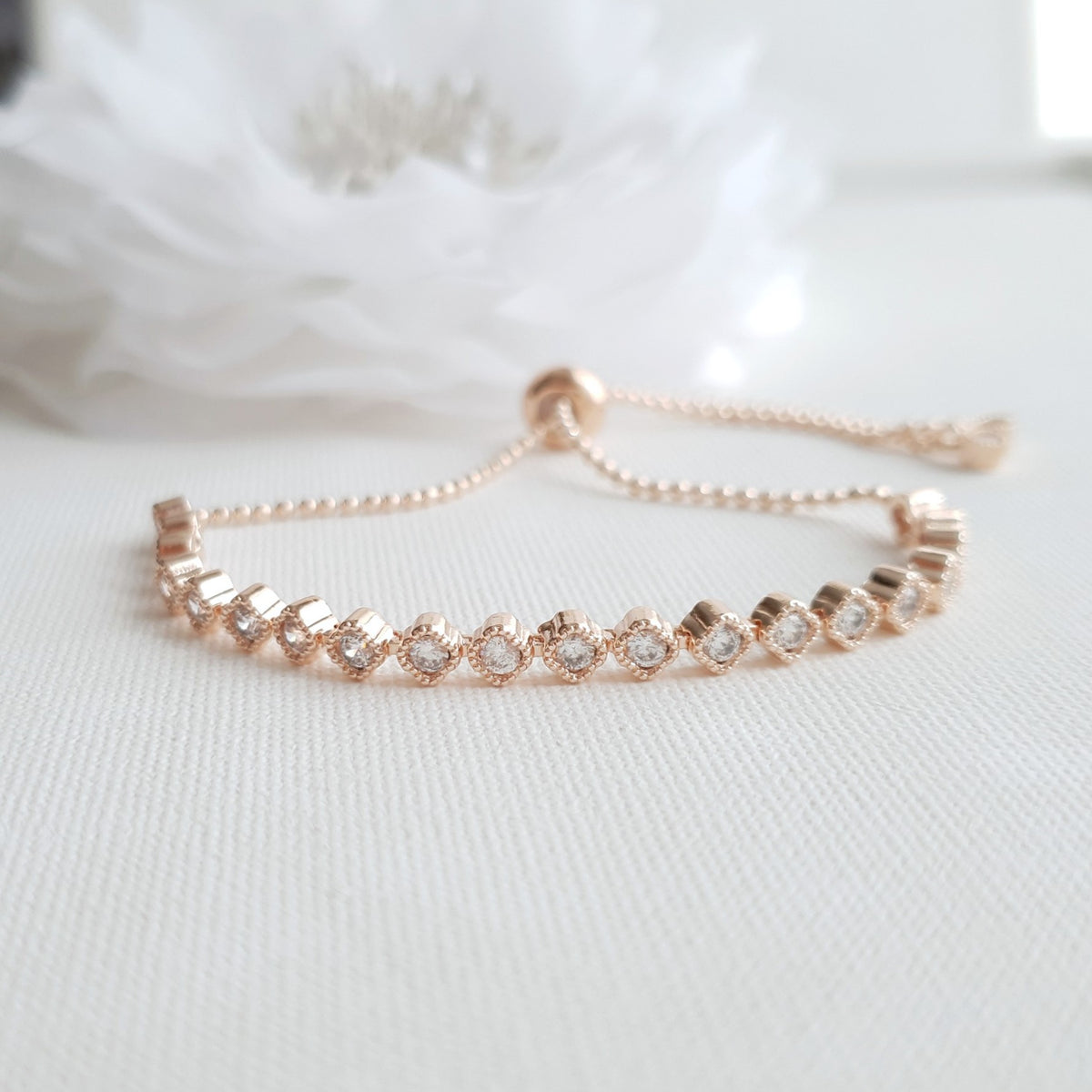 Ensemble de bijoux de mariage en or rose et perle - Lisa