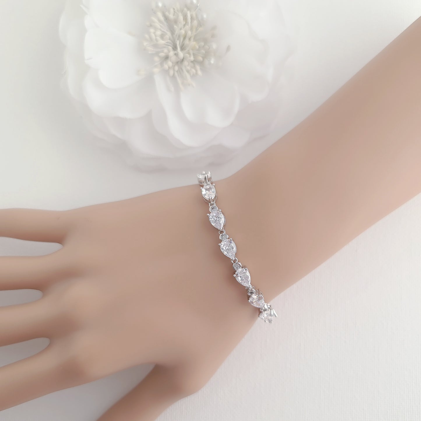 Ensemble de bijoux de mariage et de réception en zircon cubique pour Brides-Anya