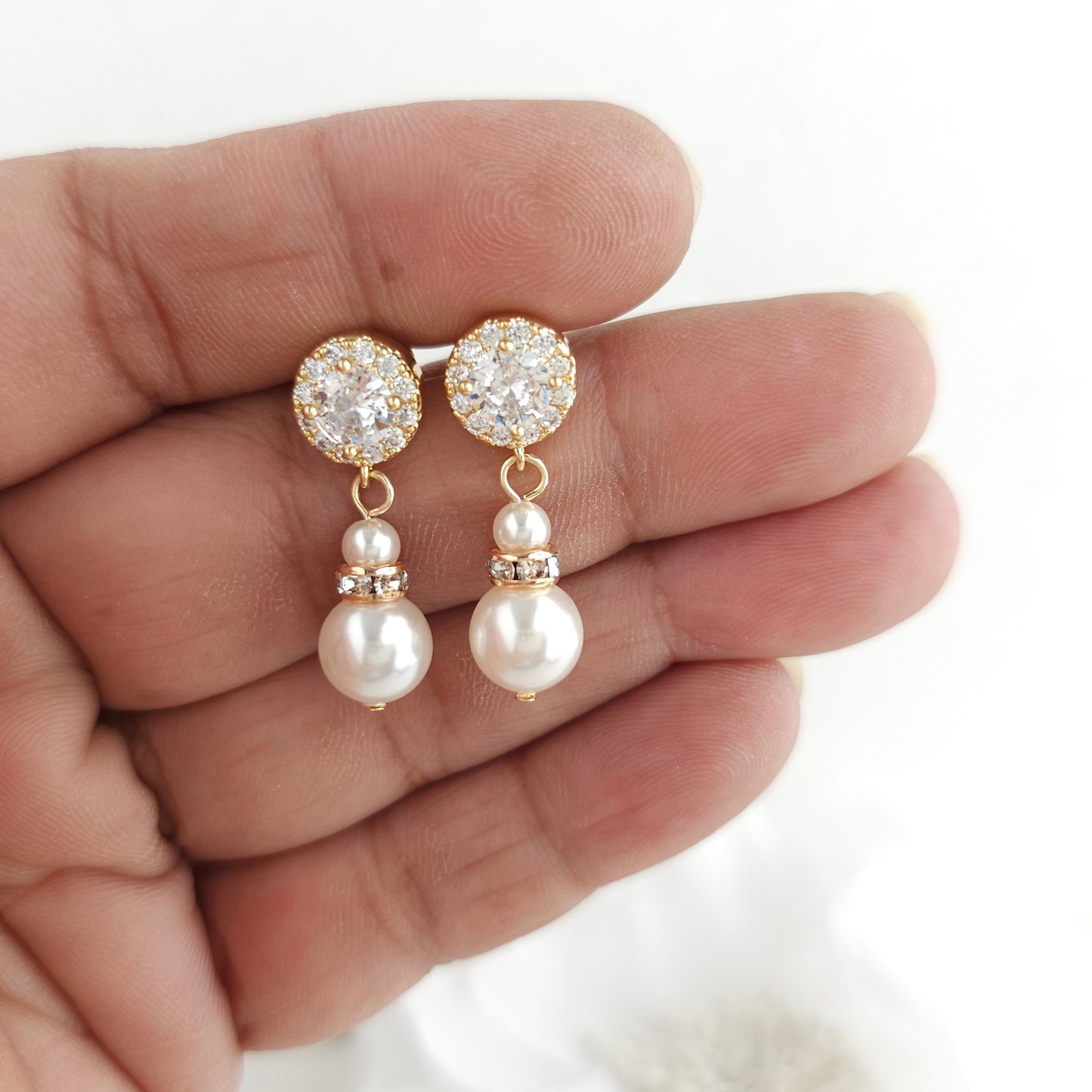 Simple Pearl Jewelry Set for Brides and Bridal Party-AVA