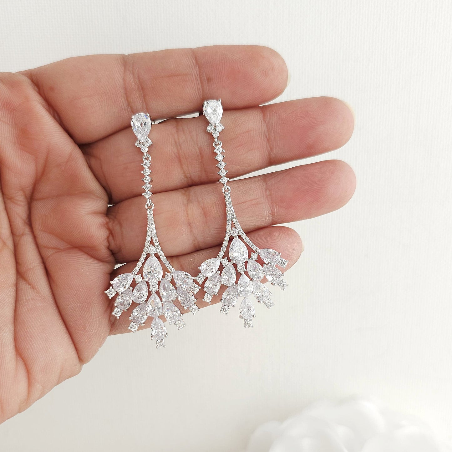 Dangling Chandelier Earrings for Wedding and Special Occasions-Yana