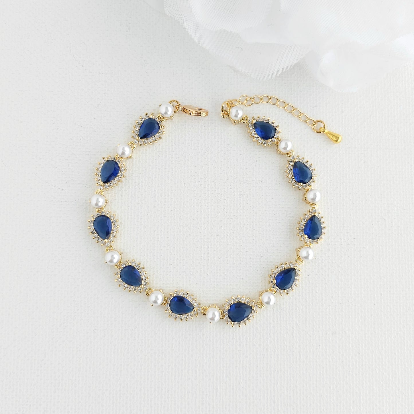 Bracelet de mariée bleu-AOI